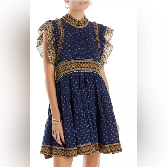 Excellent SEA NEW YORK Arlita Flutter Sleeve Tunic Dress โ Size Small - Picture 1 of 16